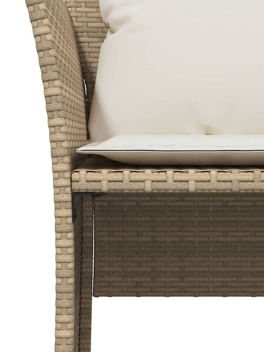 Fotoliu de exterior Rattan Bej cu pernă 50x50x36cm