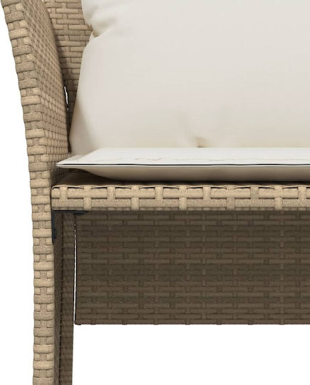 Outdoor-Sessel Rattan Beige mit Kissen 50x50x36εκ.