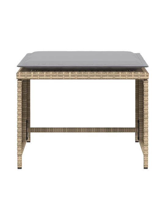 Fotoliu de exterior Rattan Bej cu pernă 50x50x36cm