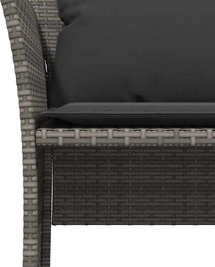 Outdoor-Sessel Rattan Grey mit Kissen 50x50x36εκ.