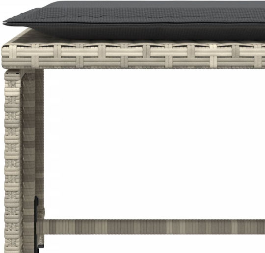 Outdoor Armchair Rattan Light Gray with Cushion 50x50x36cm