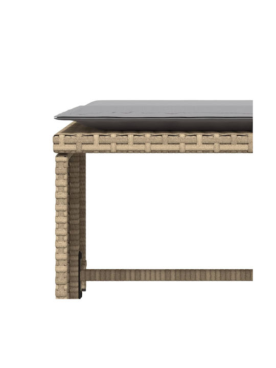 Fotoliu de exterior Rattan Bej cu pernă 50x50x36cm