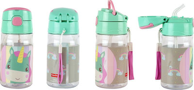 Gim Kids Water Bottle Unicorn Plastic with Straw Fisher Price Unicorn 350ml