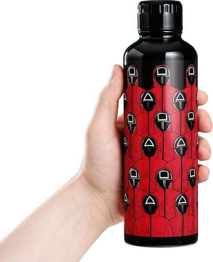 Paladone Sticlă Pentru Copii Oțel Inoxidabil Cu Pai Roșie 500ml