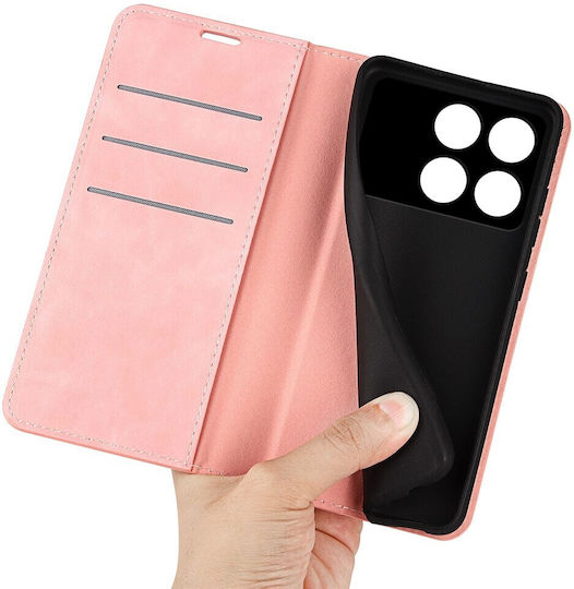 Retro Magnetic Book Ροζ (Xiaomi Poco F6 Pro 5G)