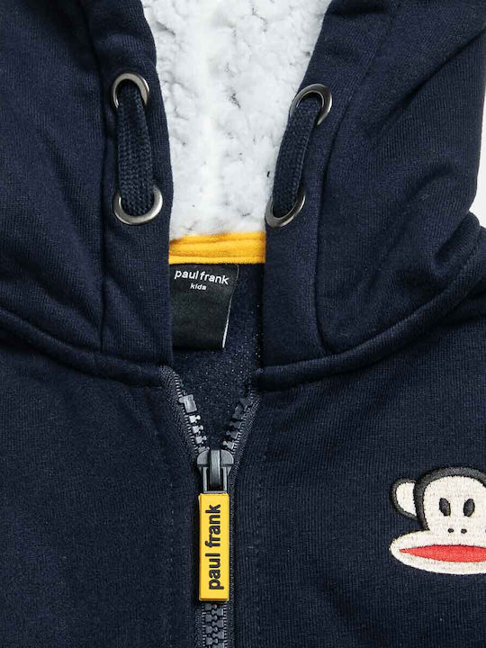Kids Sweatshirt Cardigan with Hood and Pockets Navy Blue