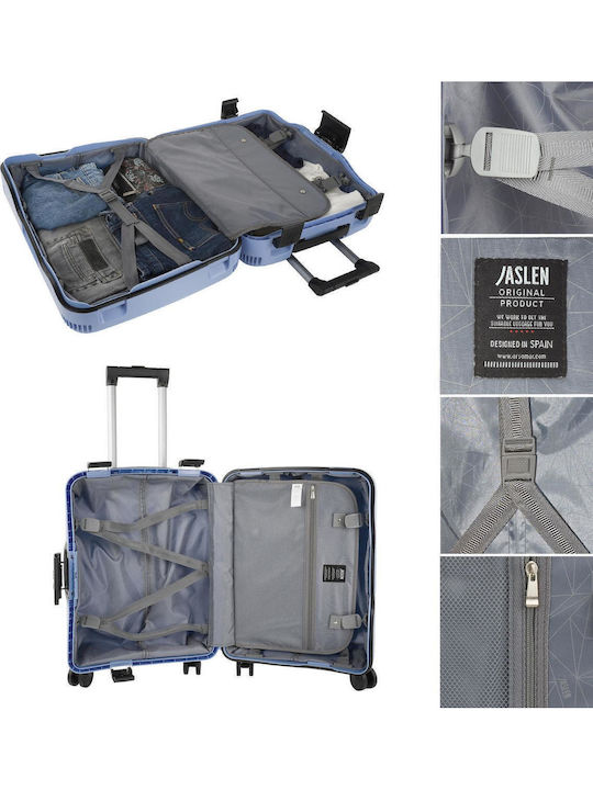 Jaslen Valiză De Călătorie De Cabină Tough Sapphire Blue Cu 4 Roți Înălțime 55 Cm