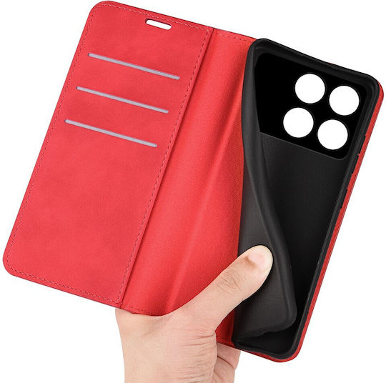 Retro Magnetic Book Κόκκινο (Xiaomi Poco F6 Pro 5G)