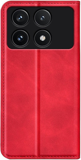 Retro Magnetic Book Κόκκινο (Xiaomi Poco F6 Pro 5G)