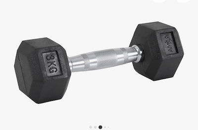 Rubber Hexagon Dumbbell 1 x 17.5kg