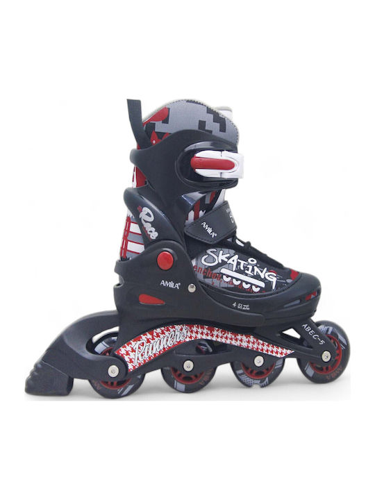 AMILA Inline Einstellbar Rollers Schwarz Erwachsene/Kinder
