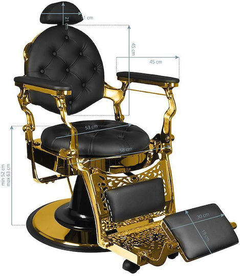 Barber Equipment Καρέκλα Barbier Schwarz mit verstellbarer Höhe