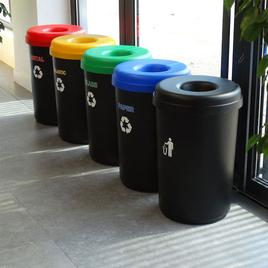 Green City International Plastic Recycling Bin 60lt Black