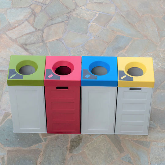 Green City International Recycling Plastic Waste Bin 70lt Red