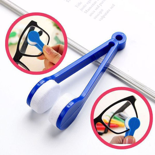 Mikrofaser Doppelseitiges Instrument Reinigung Pflege Brille Linsen 7x2 cm Blau