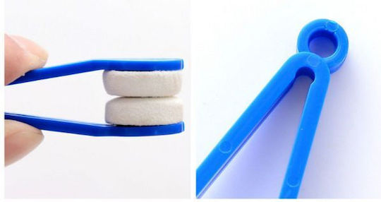 Mikrofaser Doppelseitiges Instrument Reinigung Pflege Brille Linsen 7x2 cm Blau