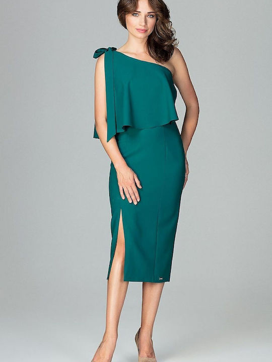 Lenitif Evening Dress with Slit Blue