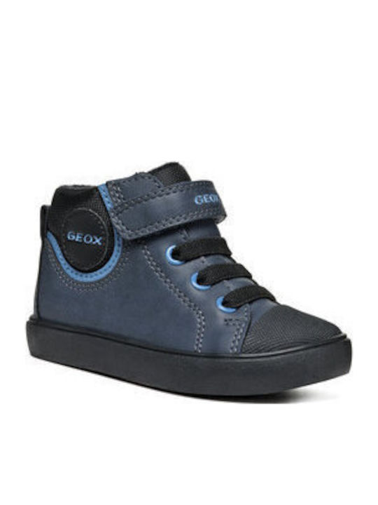 B Gisli Kids Sneakers High with Scratch Navy Blue