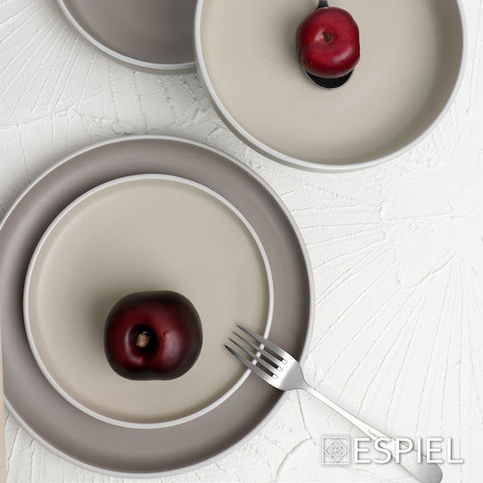 Espiel Mood Πιάτο Ρηχό Κεραμικό Γκρι με Διάμετρο 27.3cm
