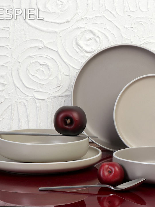 Espiel Mood Plate Shallow Ceramic Gray with Diameter 27.3cm