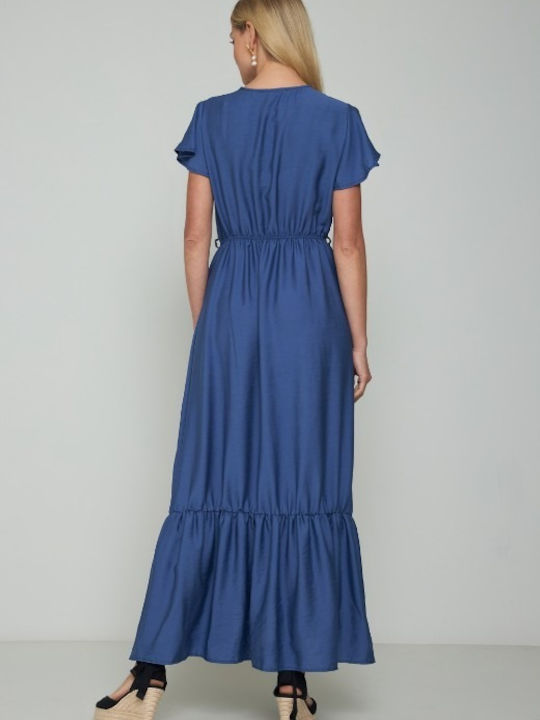 Cento Fashion Maxi Dress Wrap Blue