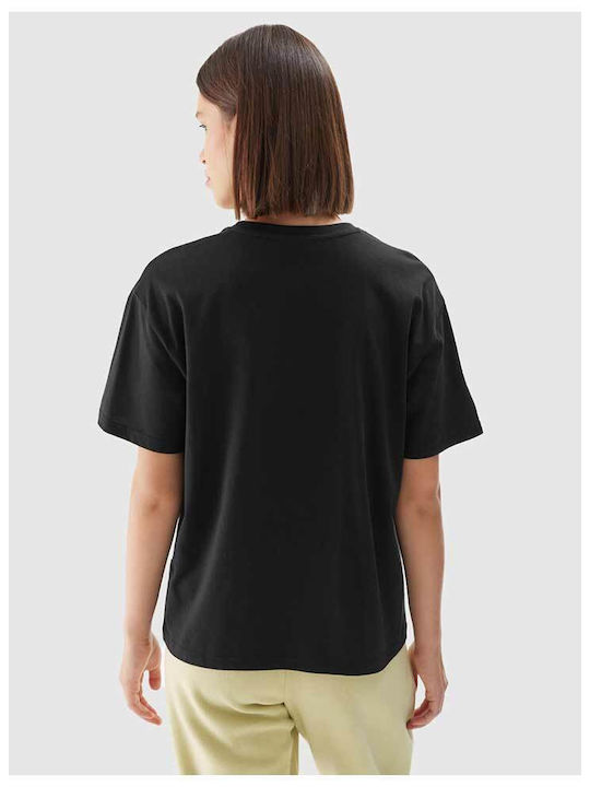 4F Women's Blouse Cotton Short Sleeve Black