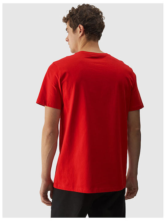 4F Herren T-Shirt Kurzarm Rot