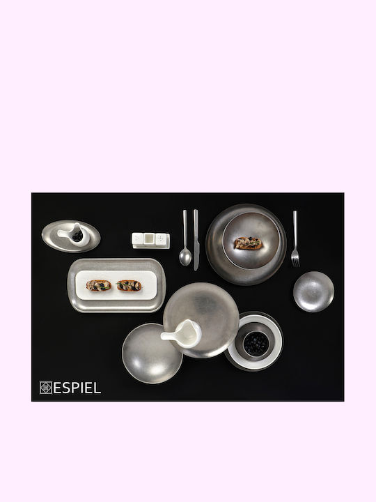 Espiel Snow Plate Shallow Inox Gray with Diameter 19cm