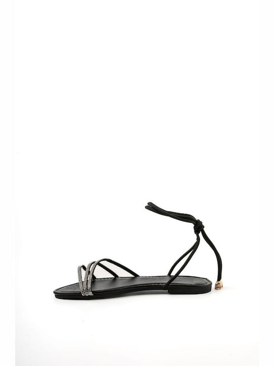 Women's Flat Sandals in Black Color