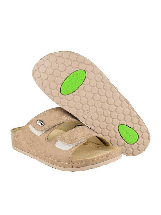 Women's Flat Sandals Anatomic in Beige Color