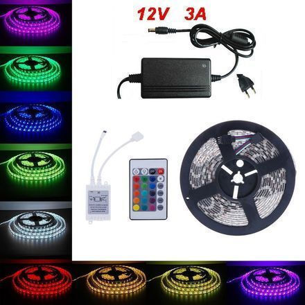 LED Лента 12V RGB Светлина 5м Тип SMD5050 с Захранване