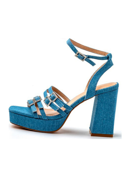 Sandals with Strass Blue
