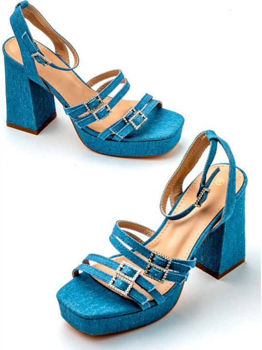 Sandals with Strass Blue