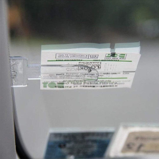 Set 2 Car Parking Ticket Holders Zola Plastic 7.4x3.95x0.1 Cm White