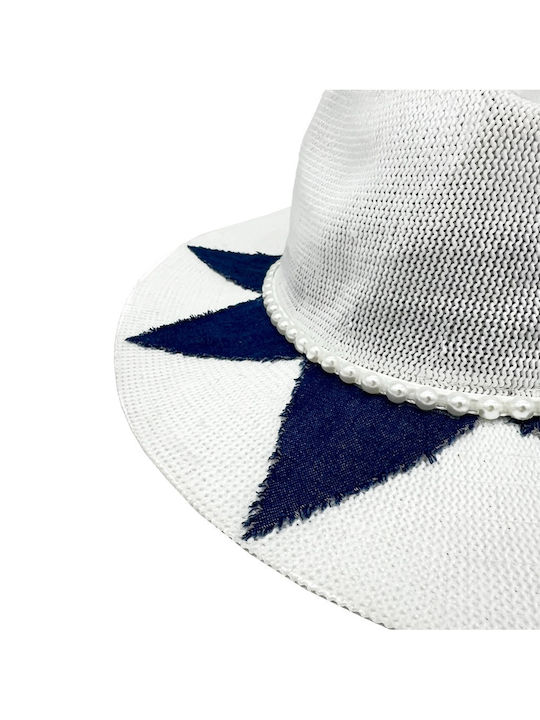 LiebeQueen Γυναικείο Ψάθινο Καπέλο Λευκό