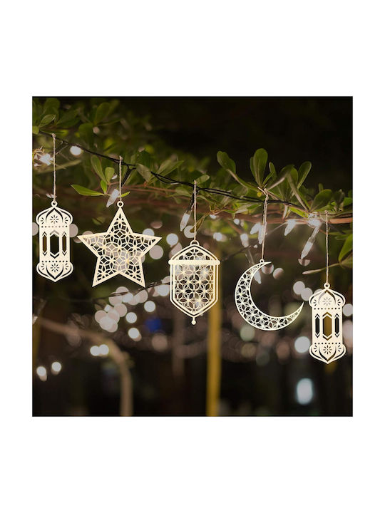 Ramadan Kareem Висяща Украса Микс украси Бял Комплект 9бр