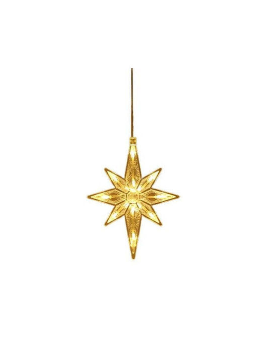 Ornament suspendat Fulgi de zăpadă Plastic Auriu cu lumină LED