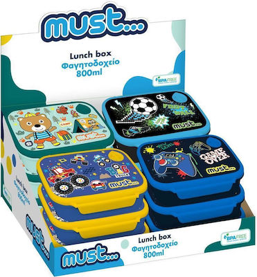 Must Plastic Kids' Food Container 0.8lt Press Start