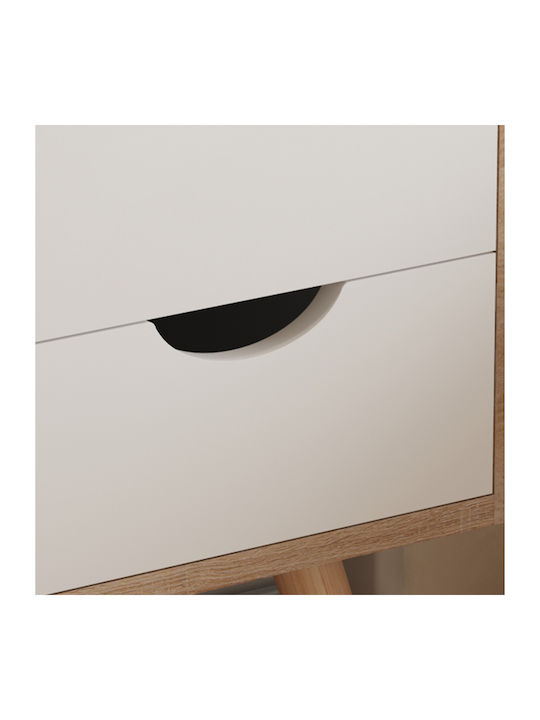 Bedside Table Dinkl Wooden Beige 29.7x29.7x45cm