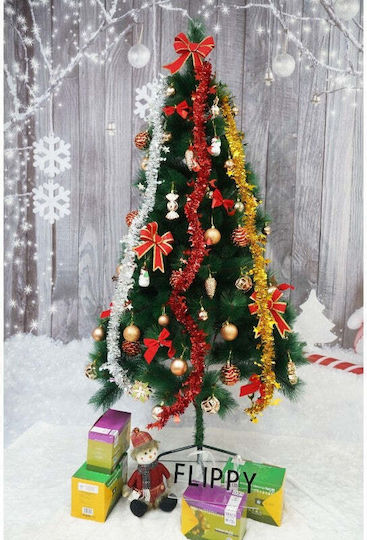 Weihnachtliche Girlande Plastik Silber 200x5cm 1Stück