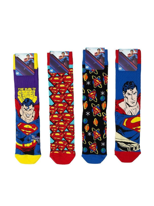 Warner Bros Superman II Bărbați Șosete Multicolor 4Pachet Warner Bros Superman II Bărbați Șosete Multicolor 4Pachet