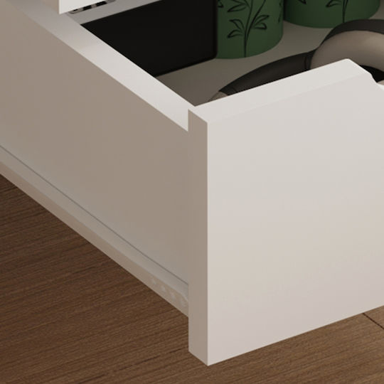 Nachttisch Dinkl Weiß 29.7x29.7x45cm