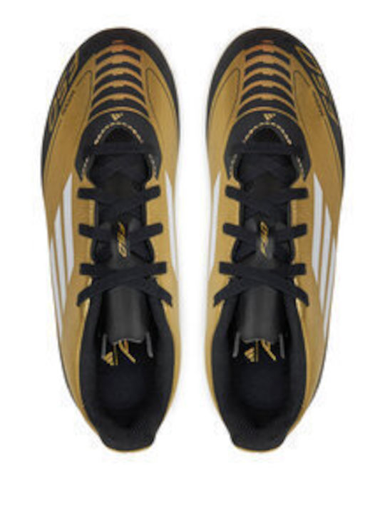 F50 Club Messi Kids Molded Soccer Shoes Gold Metallic / Cloud White / Core Black