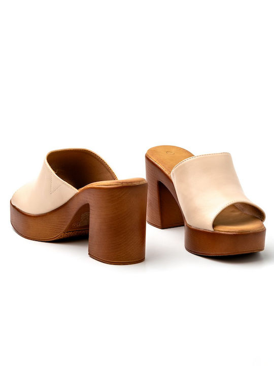 Heel Mules Beige