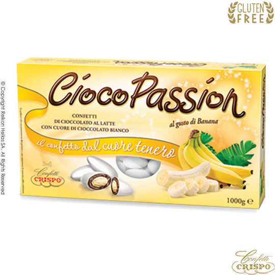 Confetti Crispo Κουφέτα Cioco Passion în Formă Forma de migdale cu Aromă de Banană Alb 1000gr