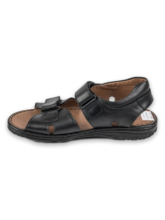 Boxer Leder Herrensandalen in Schwarz Farbe