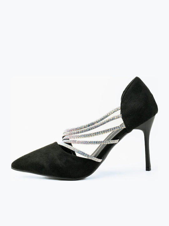 Synthetic Leather Stiletto Black High Heels