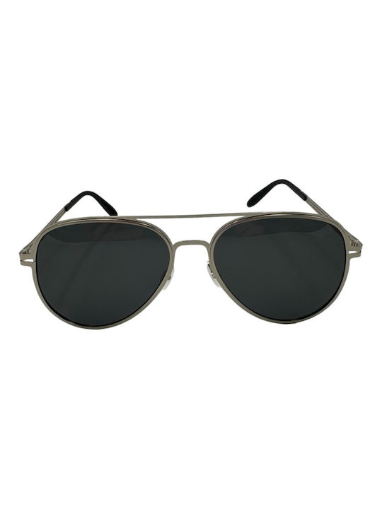 V-store Sunglasses with Silver Metal Frame and Silver Polarized Mirror Lens POL021SILVER