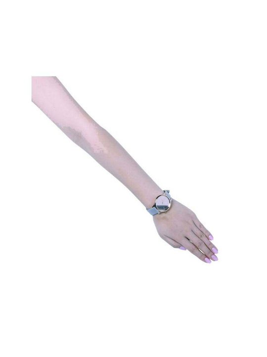 Komono Estelle Mirror Watch with Gray Leather Strap