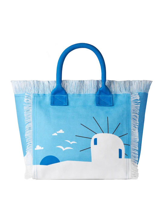 MC2 Mykonos Fabric Beach Bag Light Blue